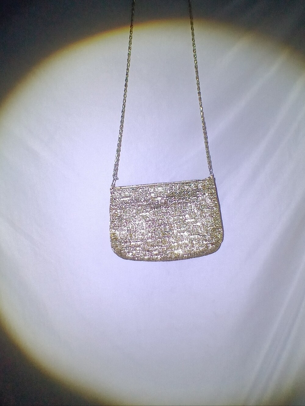 Vintage Pierre Dumas Gold Beaded Evening Bag Clutch Crossbody
